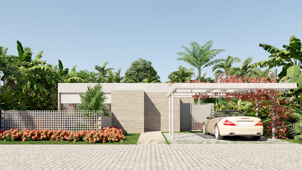 2.villas macao hills en macao vista fachada auto estacionado - Urban Group 